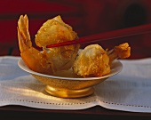 Tiger prawns in rice pastry case