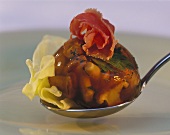 Chanterelles in aspic with parma ham