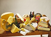 Lots of different types of semi-hard cheese