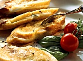 Mozzarella in carrozza (fried mozzarella sandwiches)