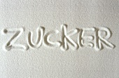 ZUCKER ("sugar" in German written in sugar)