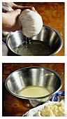 Preparing raw potato mixture (for dumplings etc.)