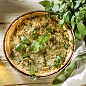 Herb pie with basil, parsley and pine nuts
