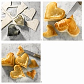 Making puff pastry hearts