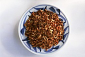 Red rice in a small bowl