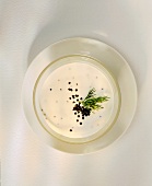 Mayonnaise dip with caviare & sprig of dill 