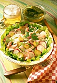 Radish salad with ham and gherkins