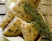 Focaccia (flat bread) with walnuts, sage & rosemary