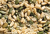 Sesame, sunflower & pumpkin seeds & pine nuts (close up)