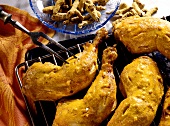 Tandoori chicken (marinated baked chicken thigh)