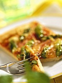 Pizza agli asparagi (asparagus pizza), Lombardy, Italy