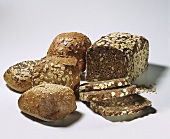 Wholemeal bread with oat flakes & a few wholemeal rolls