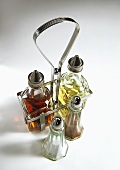 Oil and Vinegar Cruets with Salt and Pepper Shakers