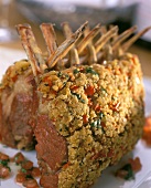 Lamb chop with vegetable crust