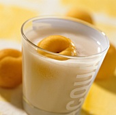 Apricot buttermilk drink in glass