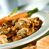Veal stroganoff with mushrooms