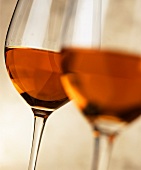 Two wine glasses filled with Pineau des Charentes (fortified wine)