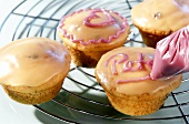 Muffins with sugar writing