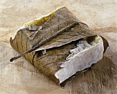 Mascare, a French goat's cheese, in a leaf