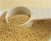 Dried yeast with a measuring spoon