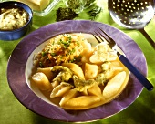 Kopytka: potato noodles with dill sauce & sauerkraut salad