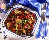 Beetroot salad with anchovy rolls for Christmas