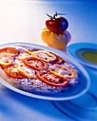Pizza Margherita (Pizza mit Tomaten und Käse, Italien)