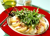 Potato salad with mozzarella and rocket