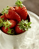 Fresh strawberries in a sundae glass