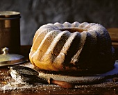 Fruit cake with icing sugar