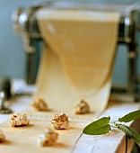 Ravioli con noci e Gorgonzola (Ravioli mit Nuss-Käse-Füllung)