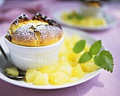 Quark soufflé with fruit puree