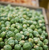 Brussels sprouts in a crate