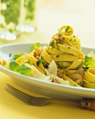 Tagliatelle with herbs, pine nuts and Parmesan shavings
