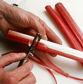 Peeling rhubarb