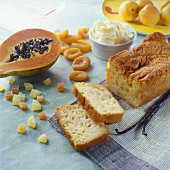 Loaf cake with exotic fruit