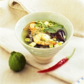 Thai soup with shrimps and vegetables