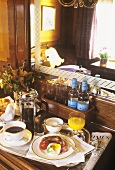 English breakfast on luxury train