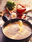 French cheese fondue with paprika; ingredients