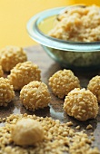 Coconut balls with chopped nuts