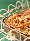 White cabbage salad with orange and almonds