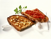 Bruschetta (toasted bread with garlic and tomatoes, Italy)