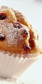 Blackcurrant muffin with icing sugar