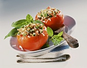 Stuffed tomatoes with herb crust and pine nuts