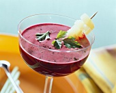 Beetroot drink with pineapple and parsley