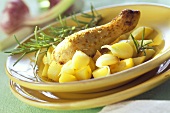 Garlic chicken with potatoes and rosemary