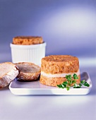 Chicken and chanterelle terrine with rye bread