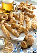 Various salted biscuits to eat with beer