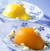 Poached pears with blue cheese