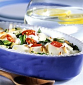 Chard gratin with mozzarella and pine nuts